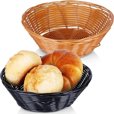 Zdjęcie produktu dla Zestaw 2 koszyków na chleb w kolorze brązowym i czarnym do serwowania
