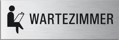 Produktbild von Schild - Wartezimmer  | Türschild 240 x 80 mm Aluminium selbstklebend