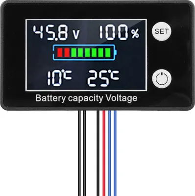Obrázek produktu pro Monitor baterií 9V-100V voltmetr kapacity baterií s podsvícením LCD displeje Digitální voltmetr tester pro lithium-železné baterie olověné baterie lithium-železo-fosfátové baterie tester kapacity v procentech