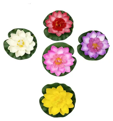 Produktbild von INF Künstliche Lotusblumen 18CM 5er-Set EVA schwimmend für Teich und Pool