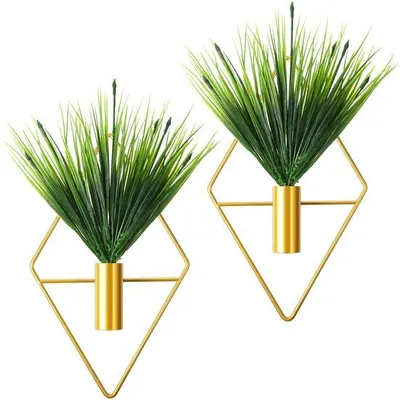 Obrázek produktu pro Zlaté kovové závěsné květináče, geometrické, moderní, do interiéru, zlaté