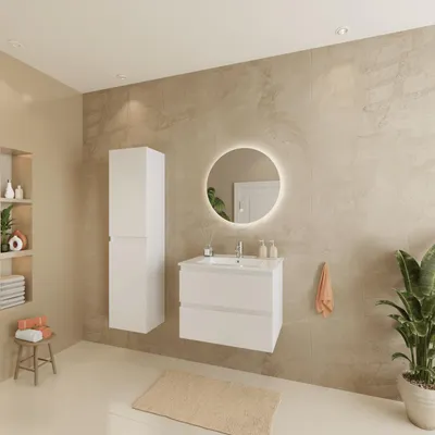 Zdjęcie produktu dla LOMAZOO zestaw mebli łazienkowych VERONA 60 cm, biały połysk