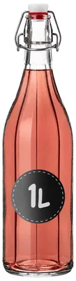 Productafbeelding van KADAX Universele fles met schroefdop "Tore", glazen fles, sapfles, transparant, 1000 ml, 1 stuk