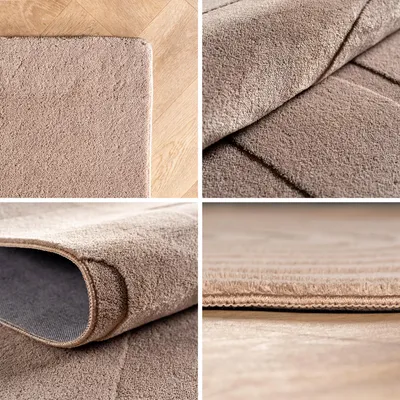 Produktbild von Carpetsale24 Boho Teppich Skandinavischer Kurzflor mit 3D Effekt, Waschbar Teppich für Wohnzimmer, Grösse: 80x150 cm