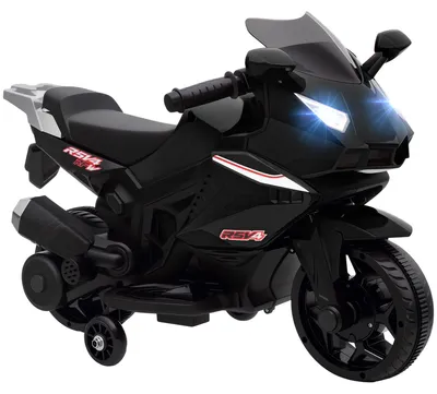 Produktbild von Elektro‑Motorrad für Kinder mit Hupe, Scheinwerfer und Musikfunktion, 2,5 km/h, Schwarz