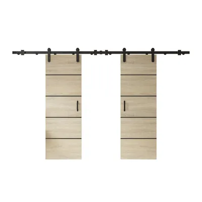 Obrázek produktu pro Posuvné dveře LOGAN PLUS DUO s klikou s tlumičem 212 cm dub Sonoma