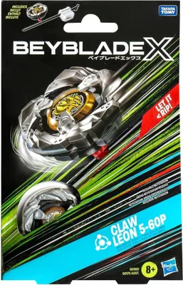 Immagine prodotto di Beyblade X Claw Leon 5-60P Starter Pack trottola e starter, con sistema X-Celerator, si assembla con 2 click e combatte nell'arena