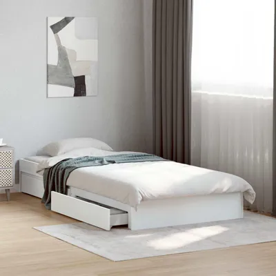 Immagine prodotto di Letto matrimoniale esclusivo con contenitore, bianco, 80 x 200 cm, realizzato in legno composito