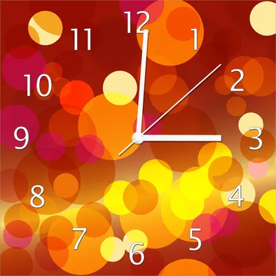 Produktbild von Wallario Design Wanduhr Rote  gelbe und orange Kreise - harmonisches Muster aus Echtglas, Größe 30 x 30 cm
