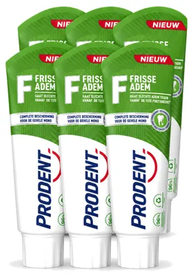 Produktbild von 6 x Prodent Tandpasta Frisse Adem met Pro-Zinc Technologie - Vorteilspackung - 6 Stücke