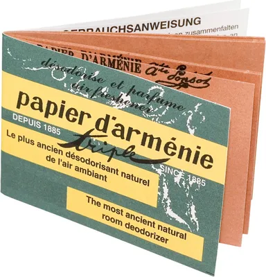 A booklet of Papier d'Armenie air freshener sheets.