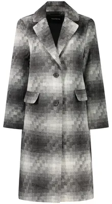 Produktbild von Grauer Damenmantel mit V-Ausschnitt, Rückenschlitz & 2 Taschen