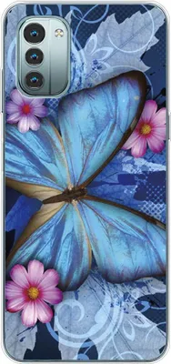 Produktbild von König Design Hülle kompatibel mit Nokia G11 Kunststoff Soft Handyhülle - Handy Case Schmetterling Blau