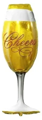 Immagine prodotto di Palloncino in foil "Bicchiere dorato Cheers" 22x73 cm - Godan