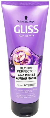 Produktbild von Gliss Blonde Perfector PURPLE AUFBAU-MASKE 200ml kühles Blond ohne Gelbstich