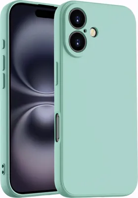Immagine prodotto di Custodia per iPhone 16 Custodia in gomma antiurto in morbido silicone liquido Turchese