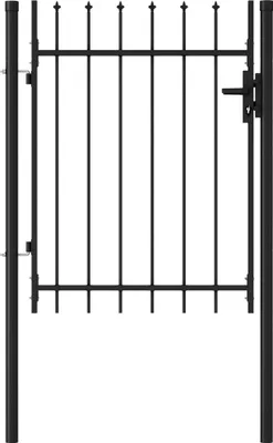 Produktbild von Zauntor BOXTEL Einzeltür mit Dornenaufsatz Stahl 1 x 1,2 m Schwarz