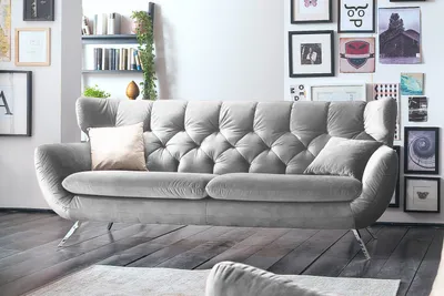 Produktbild von KAWOLA Sofa CHARME 2-Sitzer Velvet silber