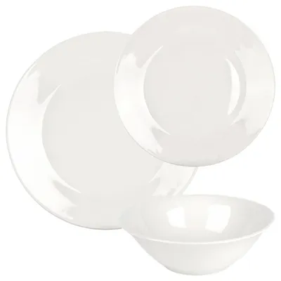 Obrázek produktu pro Porcelánová sada nádobí, bílá, 18dílná sada pro 6 osob
