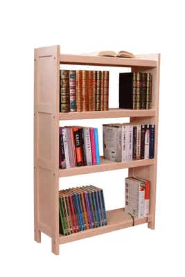 Produktbild von Bücherregal aus massivem Buchenholz mit geschlossenen Seitenwänden, 4 Böden, 107 × 70 × 25 cm (H × B × T), freistehend, unbehandelt