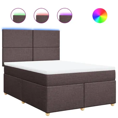 Produktbild von vidaXL Boxspringbett mit Matratze Dunkelbraun 160x200 cm Stoff