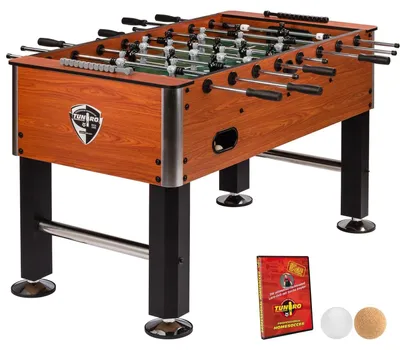 Produktbild von Tischkicker Basic Pro vormontiert 4 Dekorvarianten schadstoff inkl DVD + Bälle Kicker-Tisch Tischfussball 02 Basic-Serie Wood