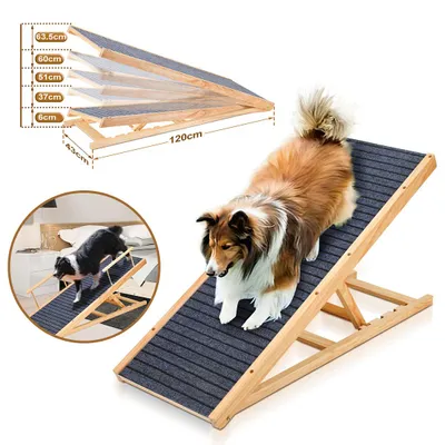 Produktbild von Vigevee Hunderampe Hundetreppe Klappbar  120cm Auto Einstiegshilfe Tiertreppe Tierrampe Autorampe Haustiertreppe