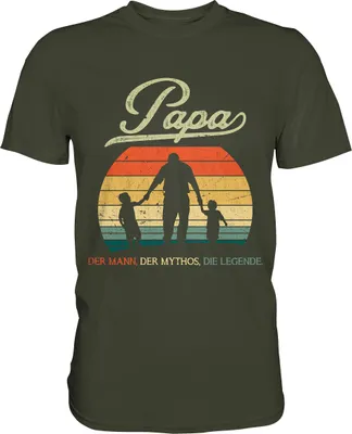Produktbild von Papa Tochter Sohn Vater Geschenk Vatertag T-Shirt – Urban Khaki / L