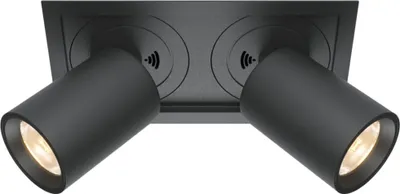 Image de Maytoni Luminaire encastré dissimulé noir 20W LED, 2 spots réglables