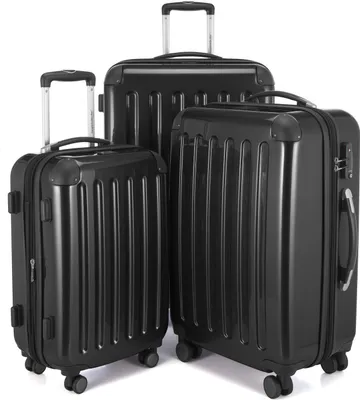 Produktbild von HAUPTSTADTKOFFER - Alex - Koffer-Set 3-teilig, Rollkoffer Trolleys 4 Rollen mit Erweiterung, Handgepäck und Check-In Gepäck für jede Reiseart, TSA,Schwarz