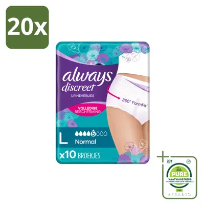 Image de 20 culottes absorbantes Always Discreet, taille L, lot de 20