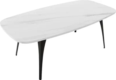 Produktbild von MIRJAN24 Couchtisch Fabiola, Kaffeetisch, Beine aus Stahl, Sofatisch, Modern, Wohnzimmertisch (Farbe: Schwarz / Bianco Marmor)