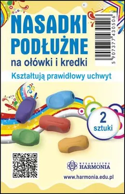 Obrázek produktu pro Nasadki na ołówki i kredki kształtujące uchwyt podłużne 2 sztuki