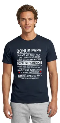 Produktbild von Spreadshirt Bonus Papa Danke Dass Du Mich Liebst Stiefvater Männer T-Shirt, XXL, Navy