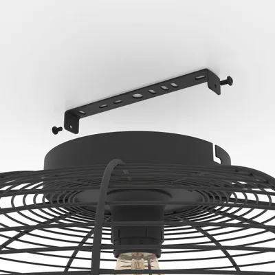 Image de EGLO Plafonnier Rinroe, plafonnier industriel, éclairage du plafond en métal noir, lampe de salon avec douille E27, Ø 45 cm