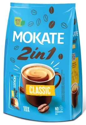 Immagine prodotto di Mokate 2in1 Classic - Caffè solubile senza zucchero con latte 10 bustine