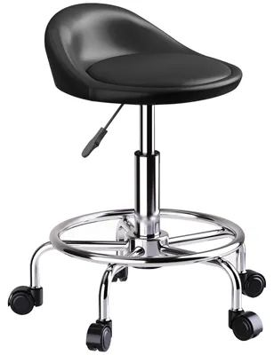 Produktbild von Rollhocker höhenverstellbar mit Rückenlehne Drehhocker 59-75 cm, für Salon Werkstatt