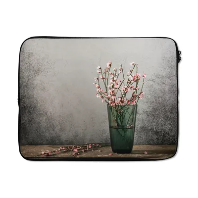 Produktbild von MuchoWow® Laptop Hülle 15 Zoll Blumen - Rosa - Stilleben Laptoptasche - Laptoptasche - Sleeve - Rundum-Schutz