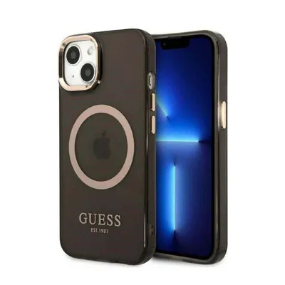 Immagine prodotto di Guess Guhmp13Mhtcmk Custodia rigida per Iphone 13 / 14 / 15 6.1 Czarny/Nero Profilo oro Traslucido Magsafe