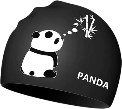 Obrázok produktu pre Kúpacia čiapka panda, vodotesný silikón, pre krátke a dlhé vlasy, pre bazén