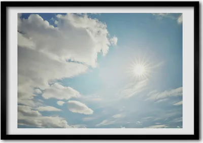 Produktbild von Bild - Bilder - Bilderrahmen - 70 cm x 50 cm - MDF-Rahmen, Wandkunst Wolken im Himmel