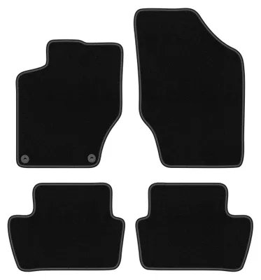 Produktbild von Velours-Fußmatten für DS. 4 Crossback 2015-2018 (Schrägheck) – 4-tlg, Schwarz, passgenau – Wielganizator BASIC