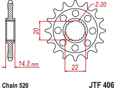 Produktbild von Jt Vorderes Ritzel Für Bmw G310Gs '16-, G310R '16-, (Jtf406.16)* (Kette 520)