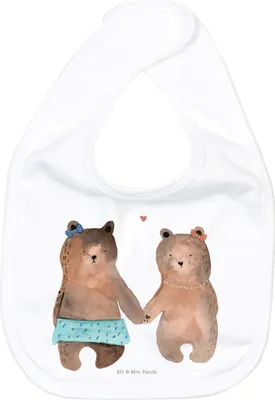 Produktbild von Mr. & Mrs. Panda Sabber Lätzchen Bär Freundin - Weiß - Geschenk, Baumwoll-Lätzchen, Teddy, Sabberlätzchen, Für Babys, Schlabberlatz, Babylätzchen