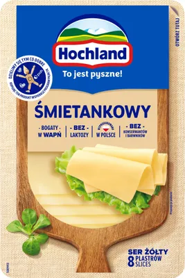 Zdjęcie produktu dla Hochland Ser żółty śmietankowy w plastrach 135 g