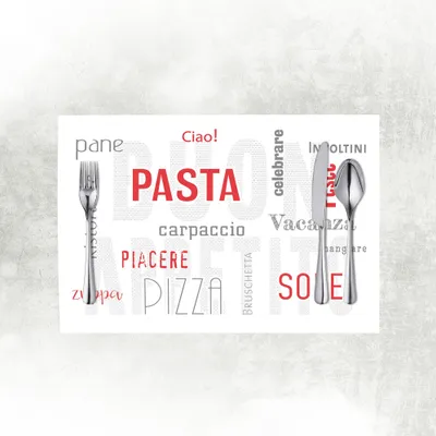 Produktbild von Papier Tischset Pasta, 40 x 30 cm, 100 Stück - Mank - Platzdeckchen Unterlage