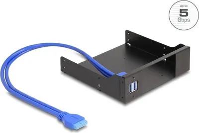 Immagine prodotto di DELOCK 5.25 Metall Einbaurahmen für Slim Bay,USB 5 Gbps Hub