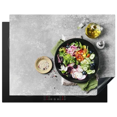 Produktbild von KitchenYeah© Herdabdeckplatte Eine Schüssel mit frischem Salat , 77x59cm, Küche Deko, Glaskeramikkochfeld Herdabdeckung, Abdeckplatte fùr Kochfeld