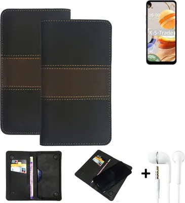 Produktbild von K-S-Trade Handyhülle + Kopfhörer kompatibel mit LG Electronics K61 Schutzhülle Walletcase Bookstyle Tasche Schutz Case Hülle Wallet Cover