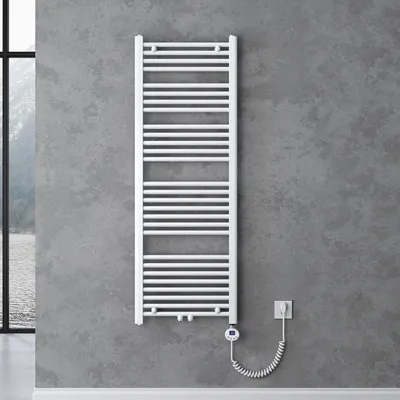 Immagine prodotto di doporro Radiatore Piatto 140x60cm con Elemento Riscaldante 800W, Scaldasalviette da Bagno Termoarredo in Acciaio, Bianco, Riscaldamento Elettrico o ad Acqua Calda RHE